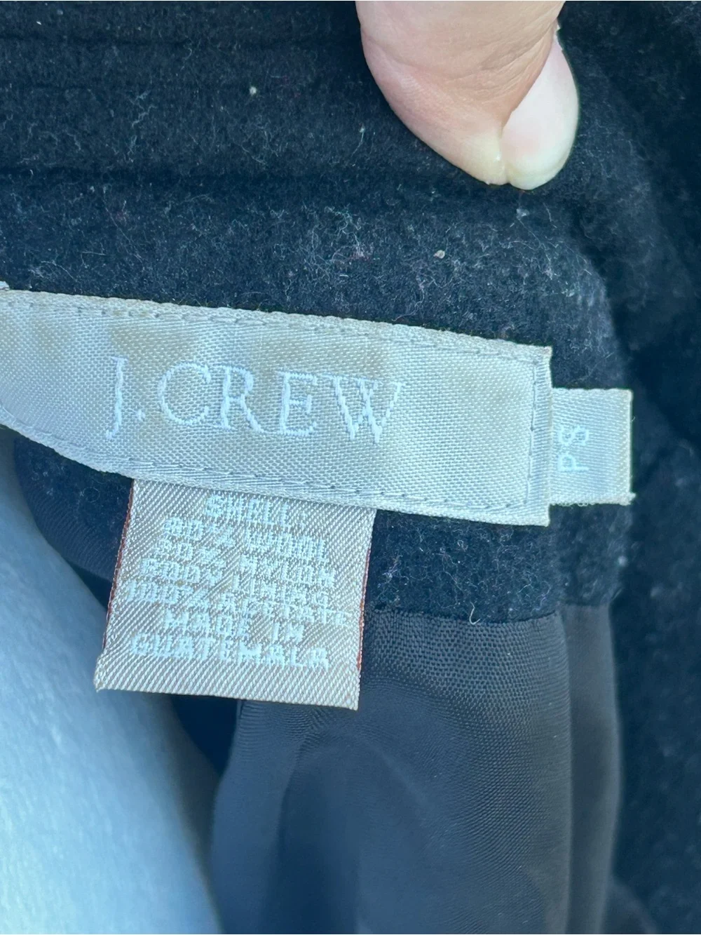 J.Crew black wool blend full-zip utility jacket